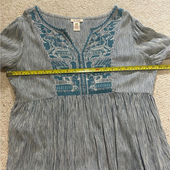 Sundance Time On Your Side Stripped Embroidered Tunic Blouse Boho Size Medium - Picture 11 of 13
